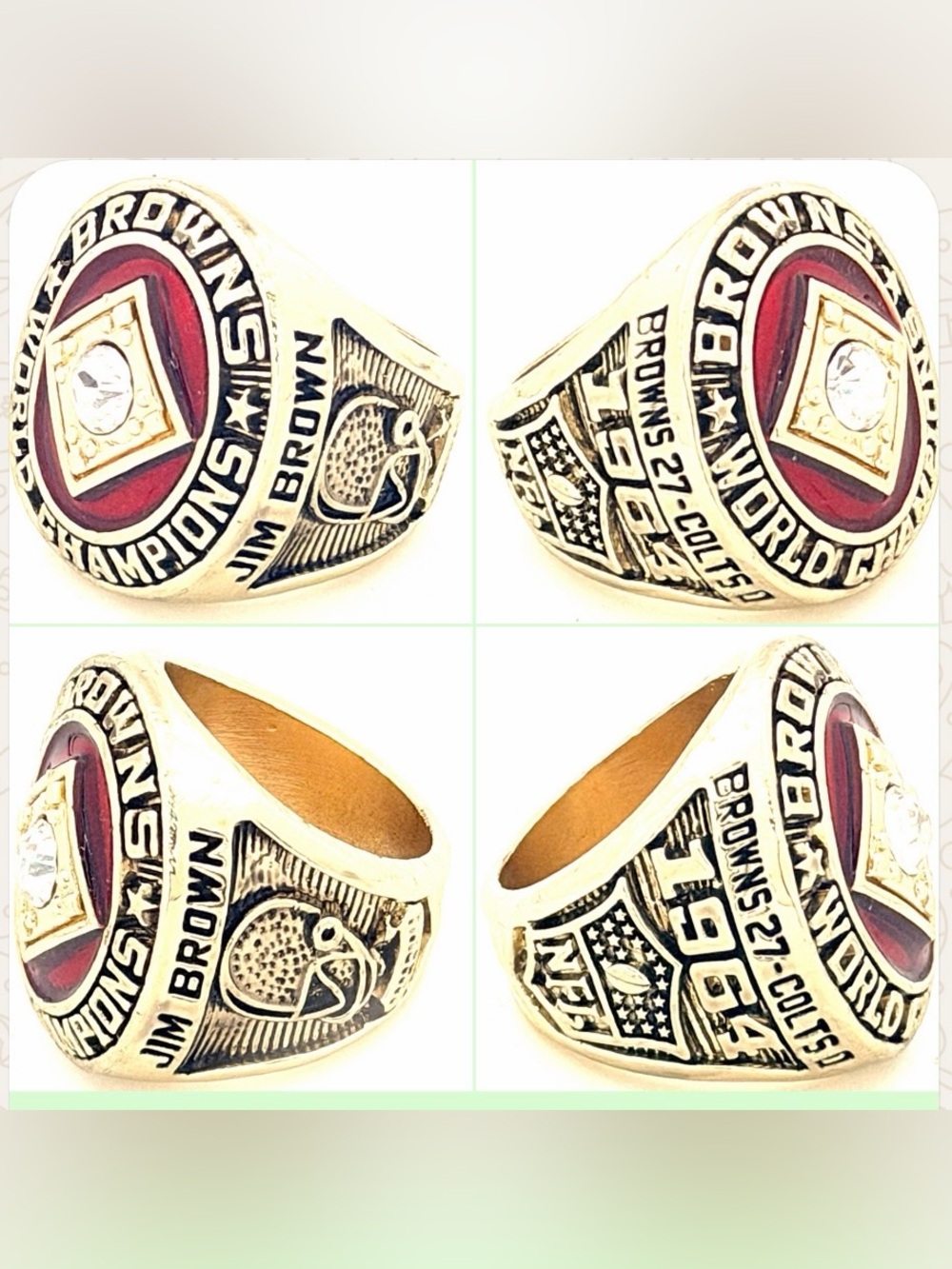 NFL / 1964 Cleveland Browns AFC Championship Ring Replica